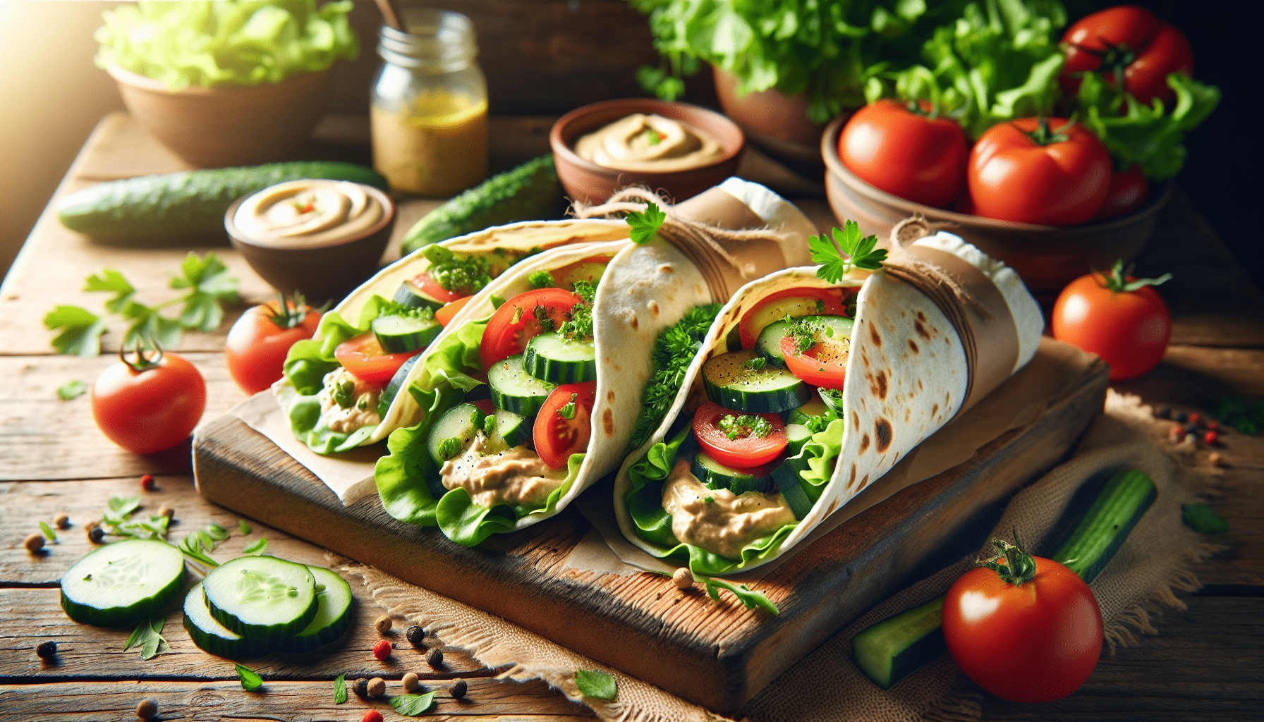 découvrez une délicieuse recette de tacos façon wrap, garnis de houmous crémeux et de légumes frais croquants. une alternative saine et savoureuse pour vos repas, parfaite pour les végétariens et les amateurs de cuisine contemporaine.