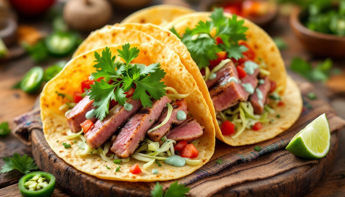 découvrez une recette savoureuse de tacos au thon grillé, agrémentés d'une délicieuse sauce à l'aneth. idéals pour un repas léger et raffiné, ces tacos allient fraîcheur et gourmandise, parfaits pour impressionner vos invités ou pour un repas en famille.