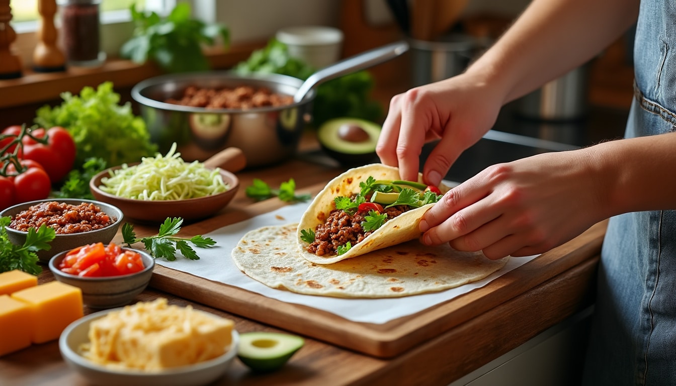 découvrez comment réaliser de délicieux tacos avec des galettes de riz. suivez nos étapes simples et savourez une alternative originale et sans gluten à vos recettes de tacos traditionnels.