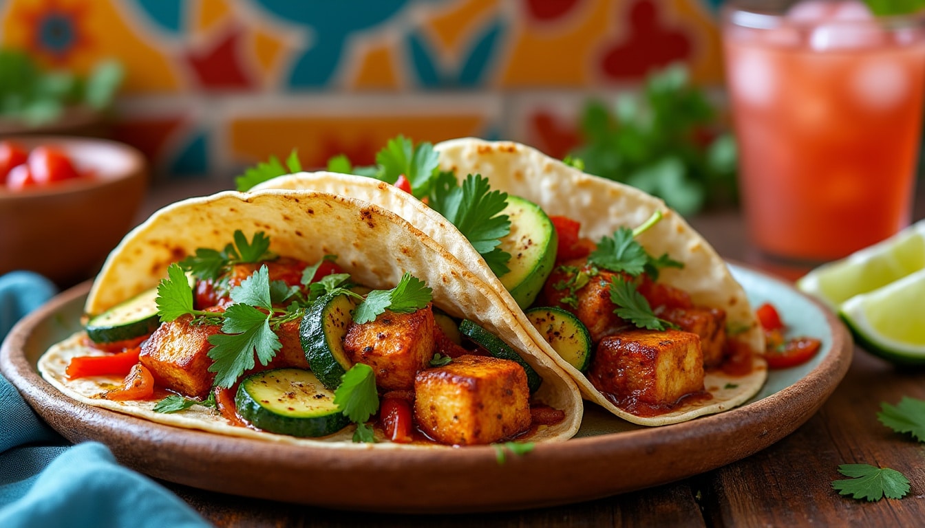 découvrez une recette délicieuse de tacos au tofu épicé, accompagnés de légumes sautés croquants. parfaits pour un repas végétarien savoureux et plein de couleurs, ces tacos allient épices et fraîcheur pour une expérience culinaire inoubliable.
