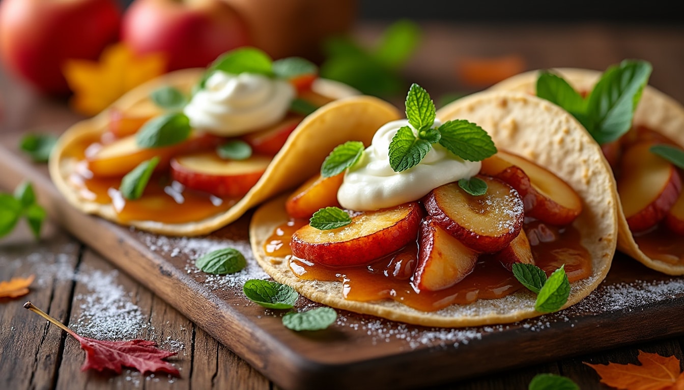 découvrez une délicieuse recette de tacos aux pommes caramélisées et mascarpone. un dessert gourmand alliant la douceur des pommes, le crémeux du mascarpone et le croustillant des tacos. idéal pour épater vos invités lors de vos repas !