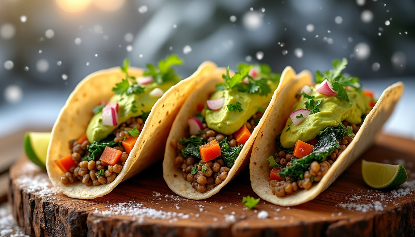 découvrez une délicieuse recette de tacos aux lentilles et légumes d’hiver, alliant saveurs réconfortantes et nutrition. parfaits pour réchauffer vos soirées, ces tacos créatifs sont faciles à préparer et raviront les amateurs de cuisine végétale.