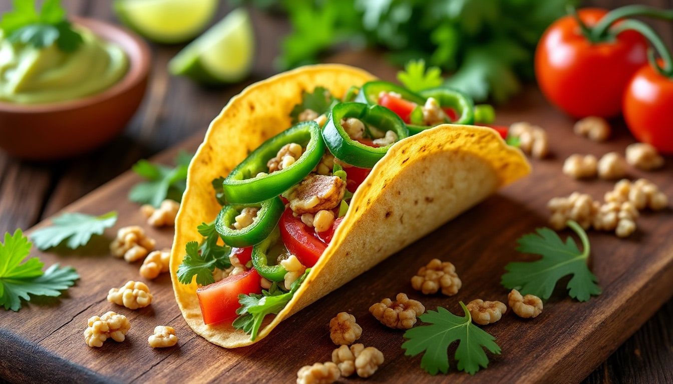 découvrez nos délicieux tacos aux noix et légumes croquants, une recette savoureuse et saine qui ravira vos papilles. parfaits pour un repas rapide ou une soirée entre amis, ces tacos allient textures et saveurs pour une expérience culinaire inoubliable.