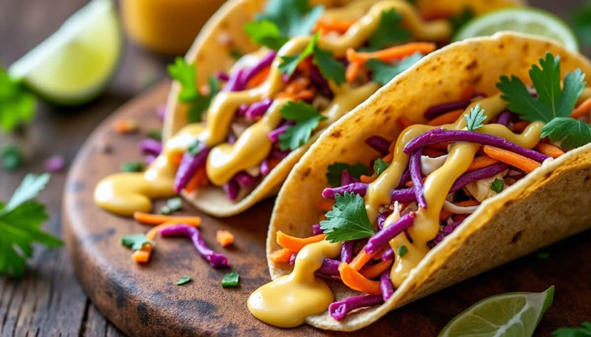 découvrez une recette savoureuse de tacos au coleslaw croquant, agrémentés d'une délicieuse sauce miel-moutarde. idéaux pour un repas convivial, ces tacos allient fraîcheur et gourmandise pour ravir vos papilles.