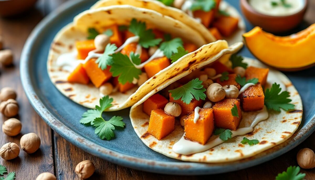 découvrez une recette savoureuse de tacos au potiron, agrémentés de noisettes torréfiées pour une touche croquante. un mélange audacieux de saveurs automnales qui ravira vos papilles et réchauffera vos soirées. parfait pour une cuisine réconfortante et originale!