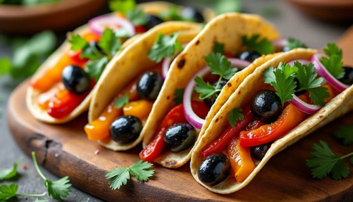 savourez nos délicieux tacos aux poivrons confits et olives, alliant des ingrédients frais et des saveurs envoûtantes. une recette gourmande qui régalera vos papilles et apportera une touche méditerranéenne à vos repas. parfait pour un dîner original ou une soirée entre amis!