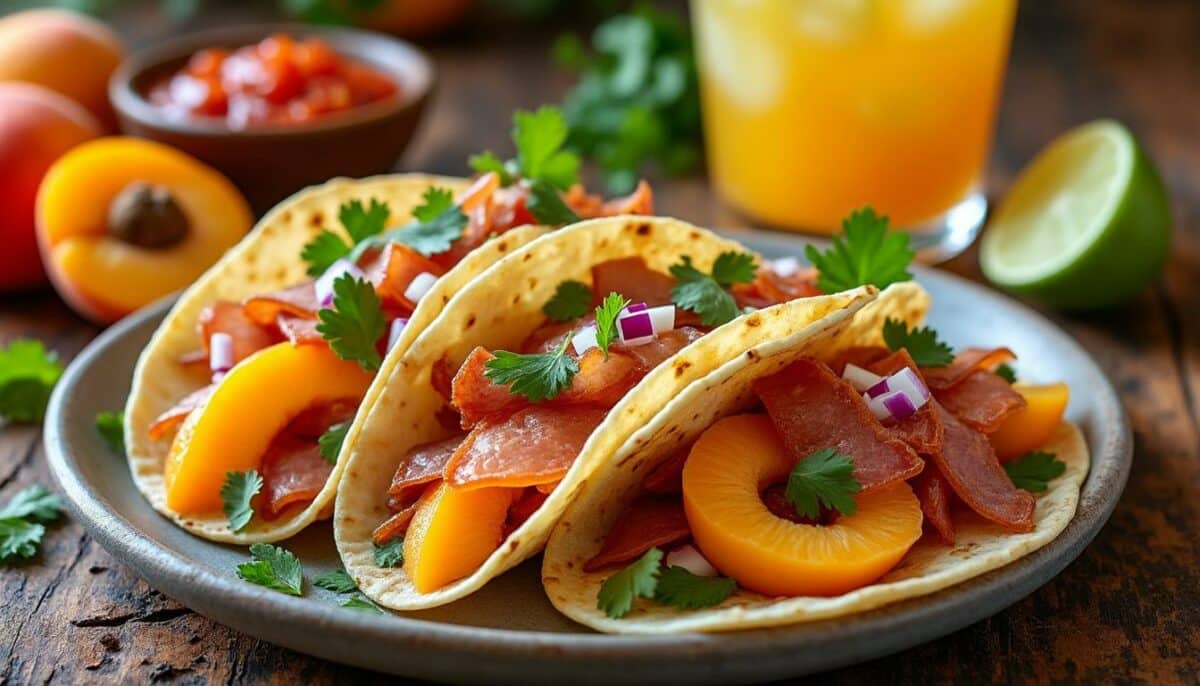 découvrez une recette originale de tacos alliant la douceur de l'abricot et le salé du jambon sec. idéal pour surprendre vos invités, ces tacos allient saveurs et convivialité.