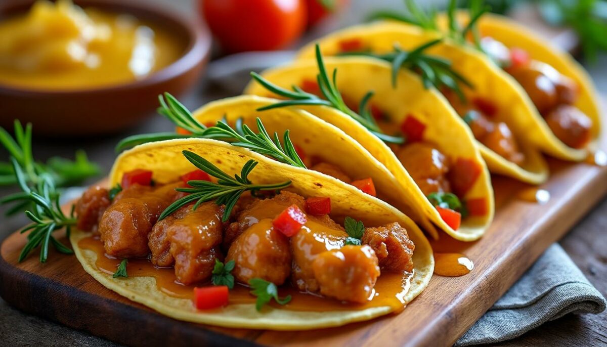 découvrez une délicieuse recette de tacos au miel et romarin, alliant douceur et arômes raffinés. parfait pour surprendre vos invités avec une touche originale et savoureuse!