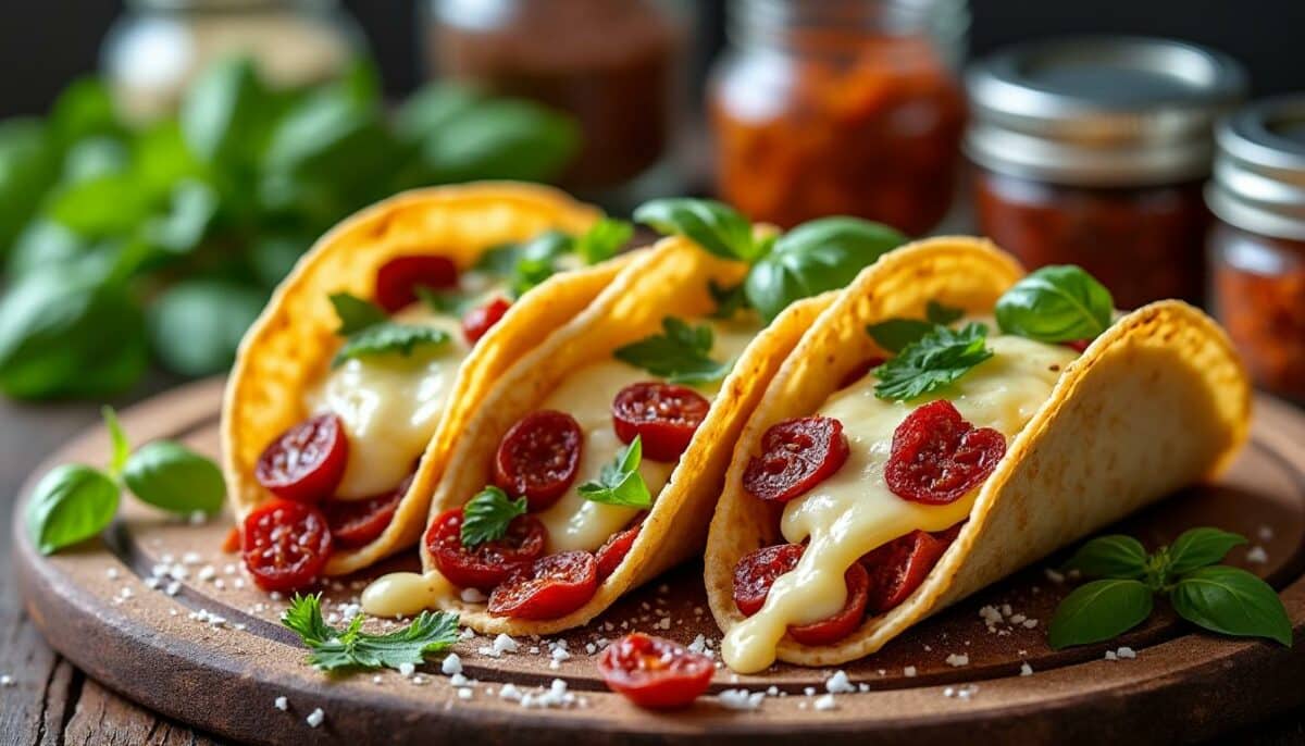 découvrez une délicieuse recette de tacos au parmesan et tomates séchées. savourez l’alliance parfaite entre le fromage crémeux et l’intensité des tomates séchées, pour un plat original et gourmand qui ravira vos papilles.