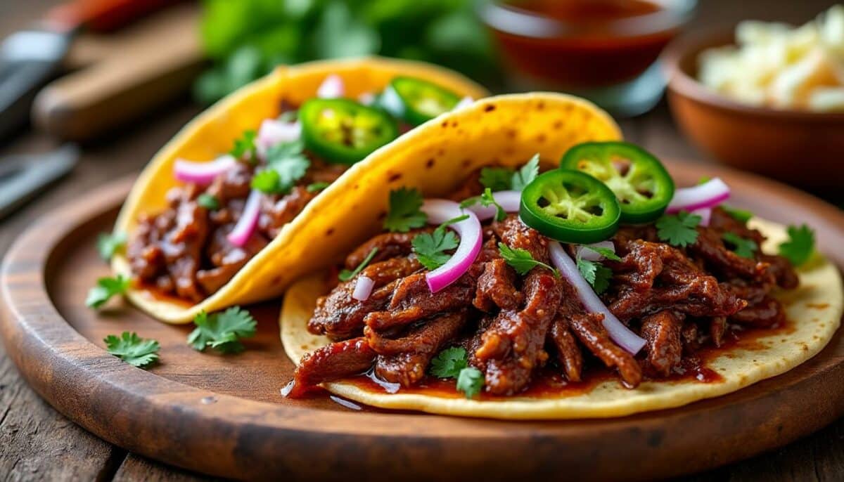 découvrez une recette savoureuse de tacos inspirés du barbecue texan, alliant des saveurs fumées et épicées. parfaits pour une soirée entre amis, ces tacos rehausseront vos repas avec une touche originale et gourmande.