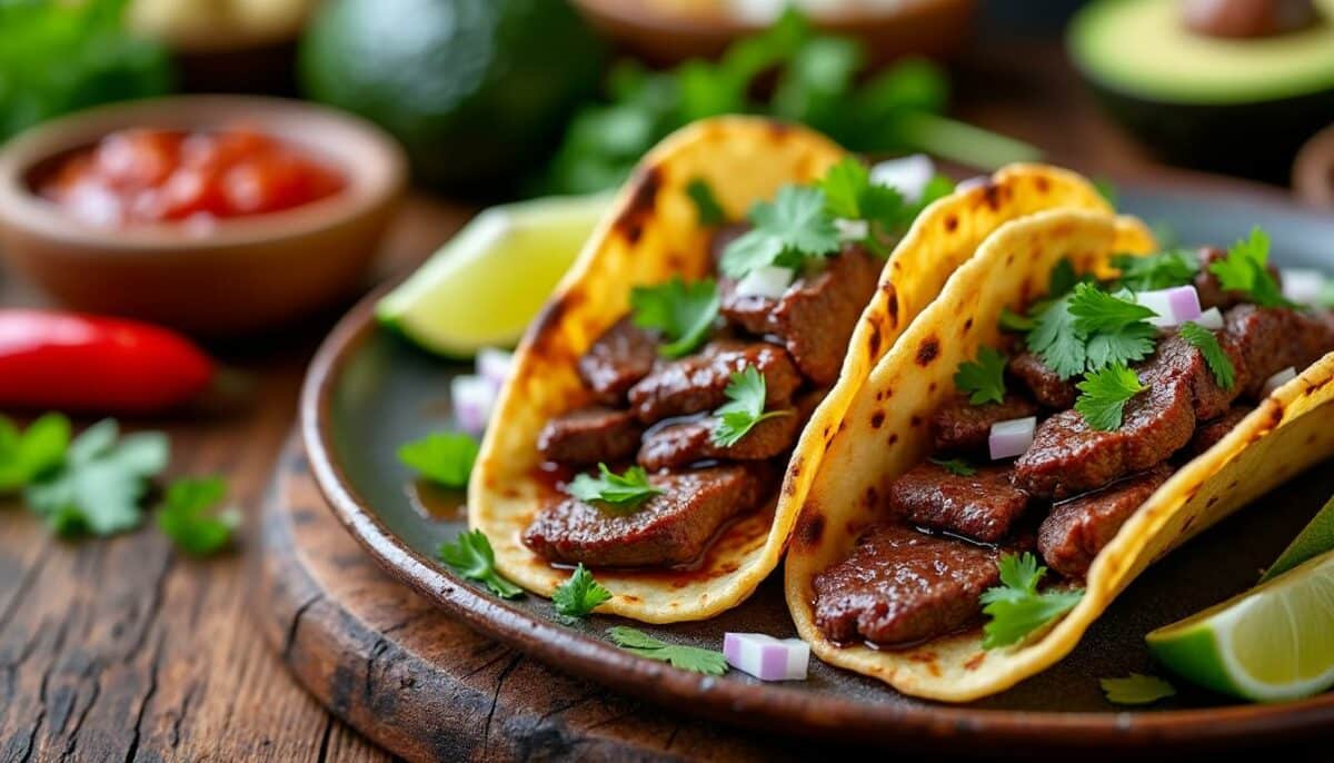 découvrez notre recette savoureuse de tacos au bœuf mariné au vin rouge, alliant tendreté et richesse des saveurs. préparez-vous à régaler vos papilles avec une explosion de goût dans chaque bouchée !