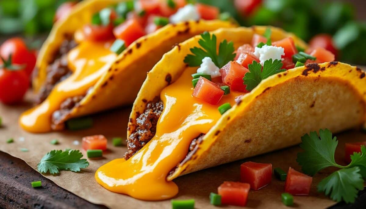 découvrez notre recette de tacos au fromage fondu, une version revisitée et gourmande du classique mexicain. faciles à préparer, ces tacos raviront petits et grands lors de vos repas conviviaux !