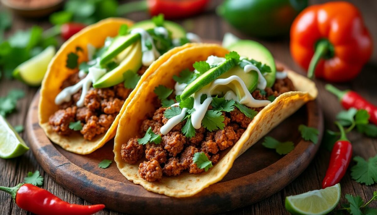 découvrez notre recette de tacos à la viande hachée et épices douces : un plat savoureux, facile à préparer et parfait pour régaler toute la famille !