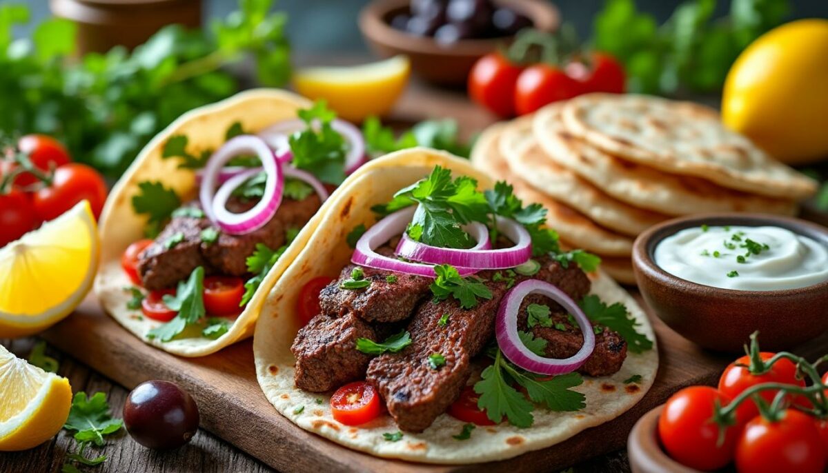 découvrez une délicieuse recette méditerranéenne de tacos à l’agneau accompagnés d’une sauce yaourt fraîche et savoureuse. facile à préparer, ce plat régalera vos papilles et apportera une touche d’originalité à vos repas.