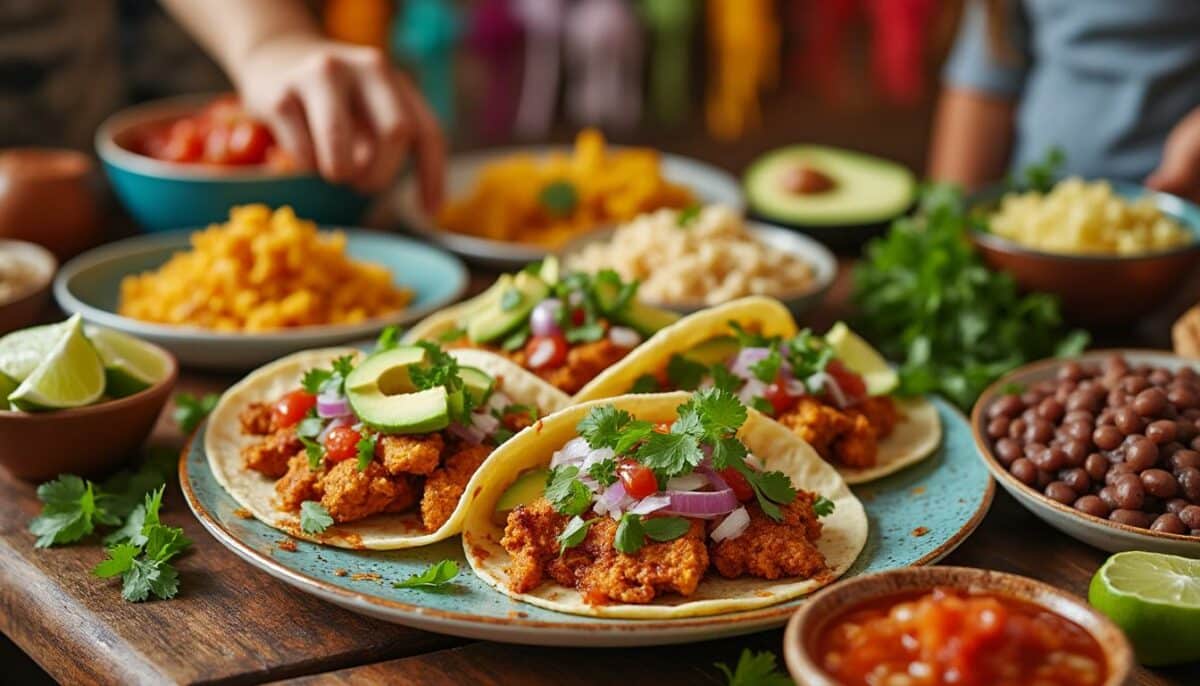 découvrez une recette conviviale de tacos au poulet rôti, idéale pour régaler toute la famille. faciles à préparer, savoureux et gourmands, ces tacos mettront tout le monde d’accord lors de vos repas.