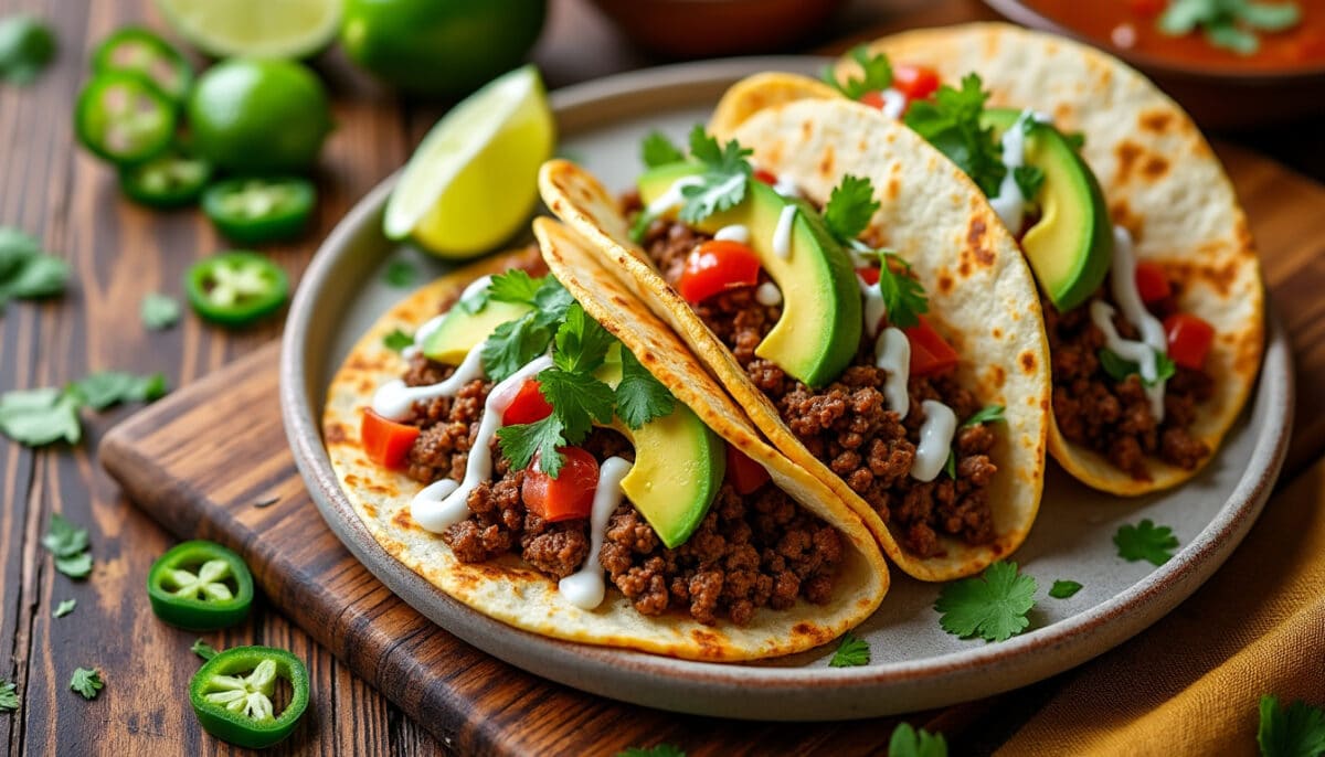 découvrez notre recette de tacos au steak haché : une version revisitée d'un classique, gourmande et facile à préparer, parfaite pour régaler toute la famille !